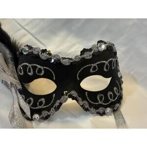 Venetian Lace Festival Party Masquerade Ball Mask Silver & Black
